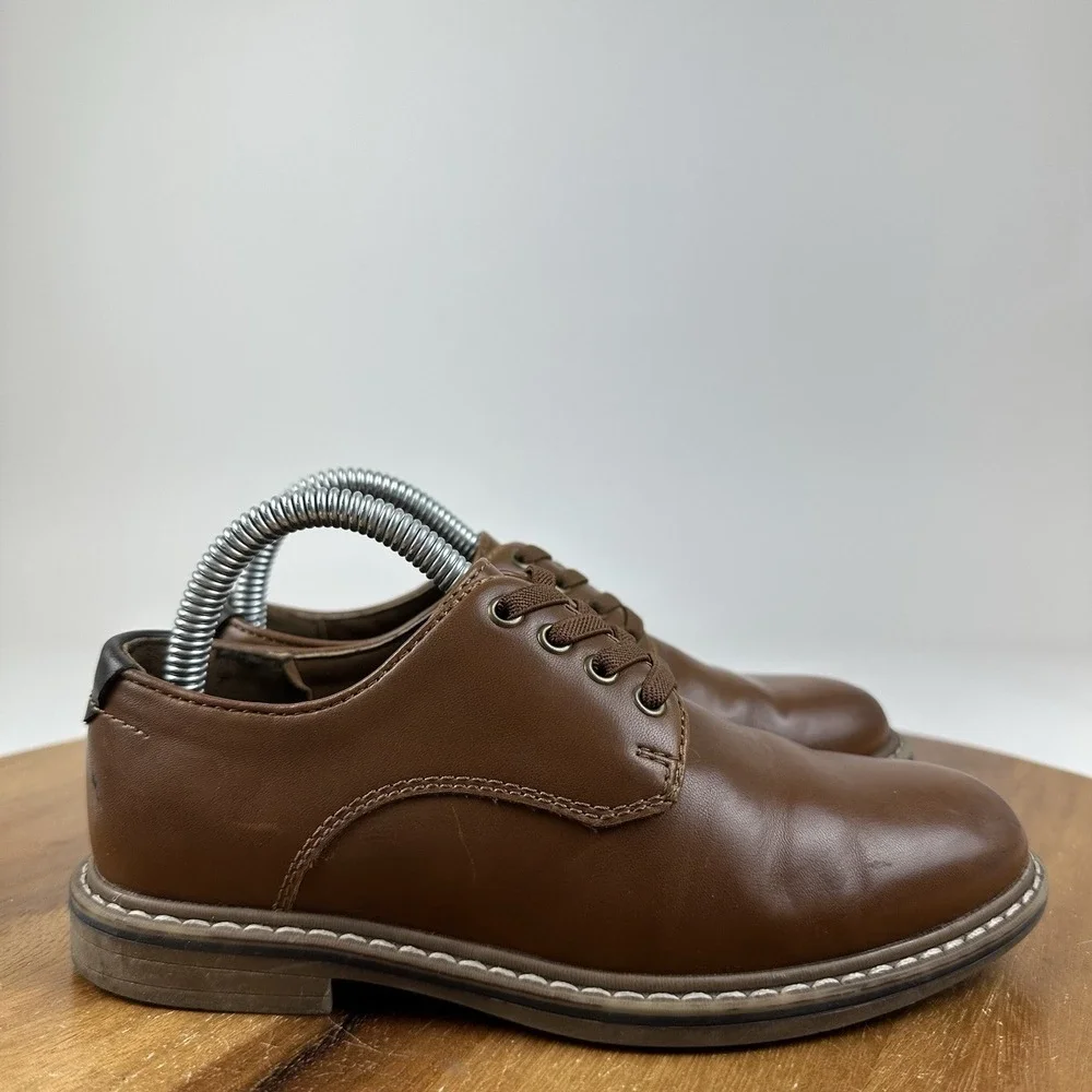 Little Kids Boys Nordstrom Jaxon Brown Faux Leather Dress Shoes Oxfords Size 13